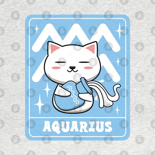 Cute Aquarius Cat by Luna Illustration